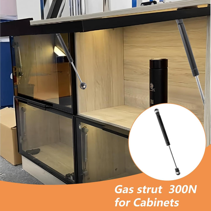 MIVIDE 8 Stück 300N Hydraulic Gasdruckfeder, Schwarz Gasdruckdämpfer, Gas Strut Lift Schrank, Hydrau