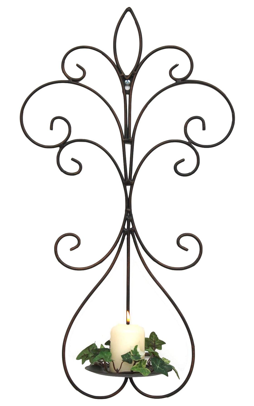 DanDiBo Wandkerzenhalter Metall Antik Schwarz 12107 Kerzenhalter Wand 58cm Schmiedeeisen Kerzenleuch