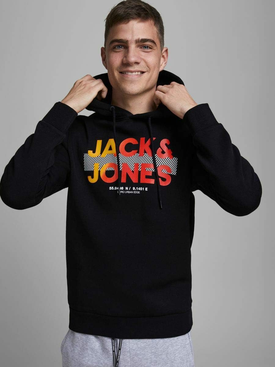 JACK & JONES Herren Jcojumbo Sweat Hood FST Kapuzenpullover S Schwarz, S Schwarz