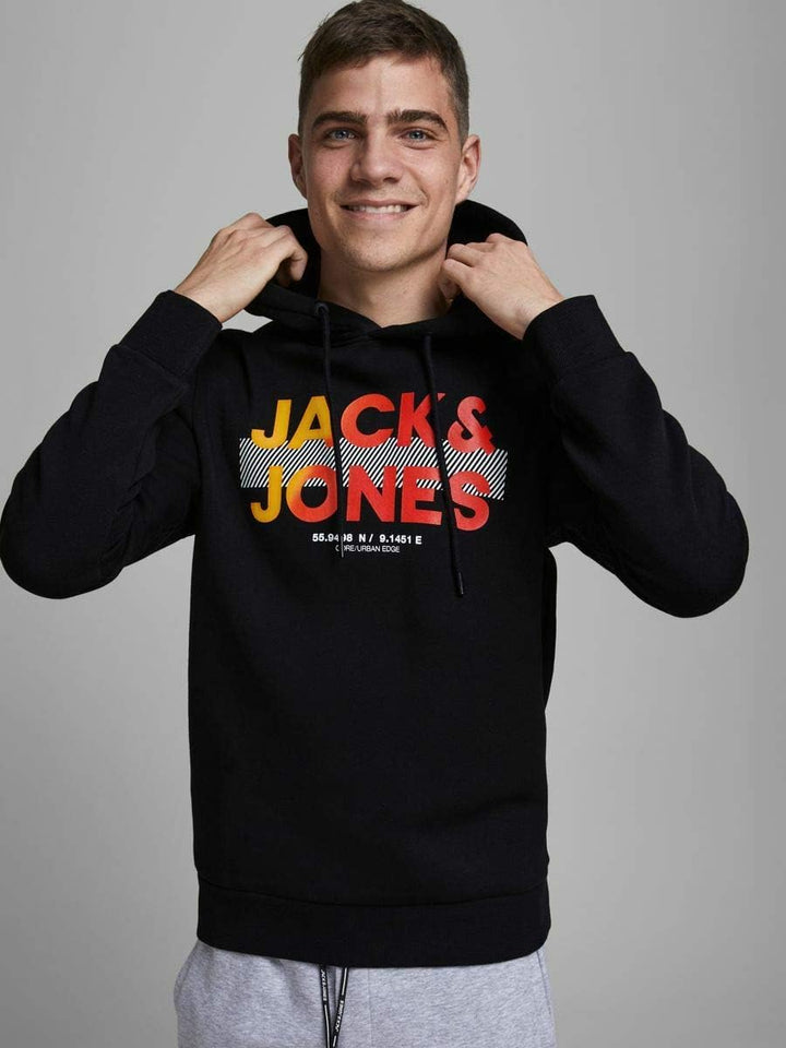 JACK & JONES Herren Jcojumbo Sweat Hood FST Kapuzenpullover S Schwarz, S Schwarz
