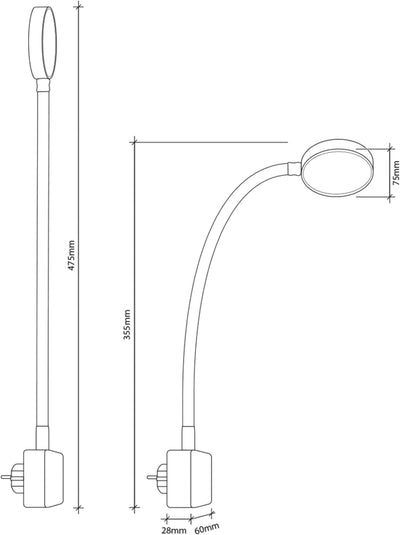 SEBSON LED Steckdosenlampe dimmbar schwarz - 2er Set - Leuchte für die Steckdose 4W, Steckerleuchte