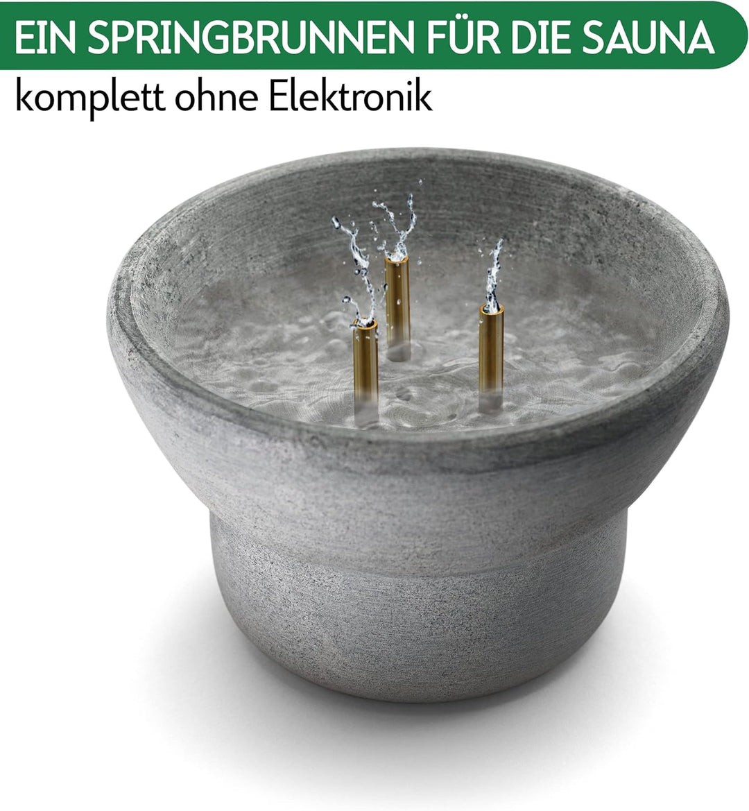 CozyNature® Speckstein Sauna Brunnen | Aufgussstein und Verdampfer | Sauna Zubehör | Springbrunnen,