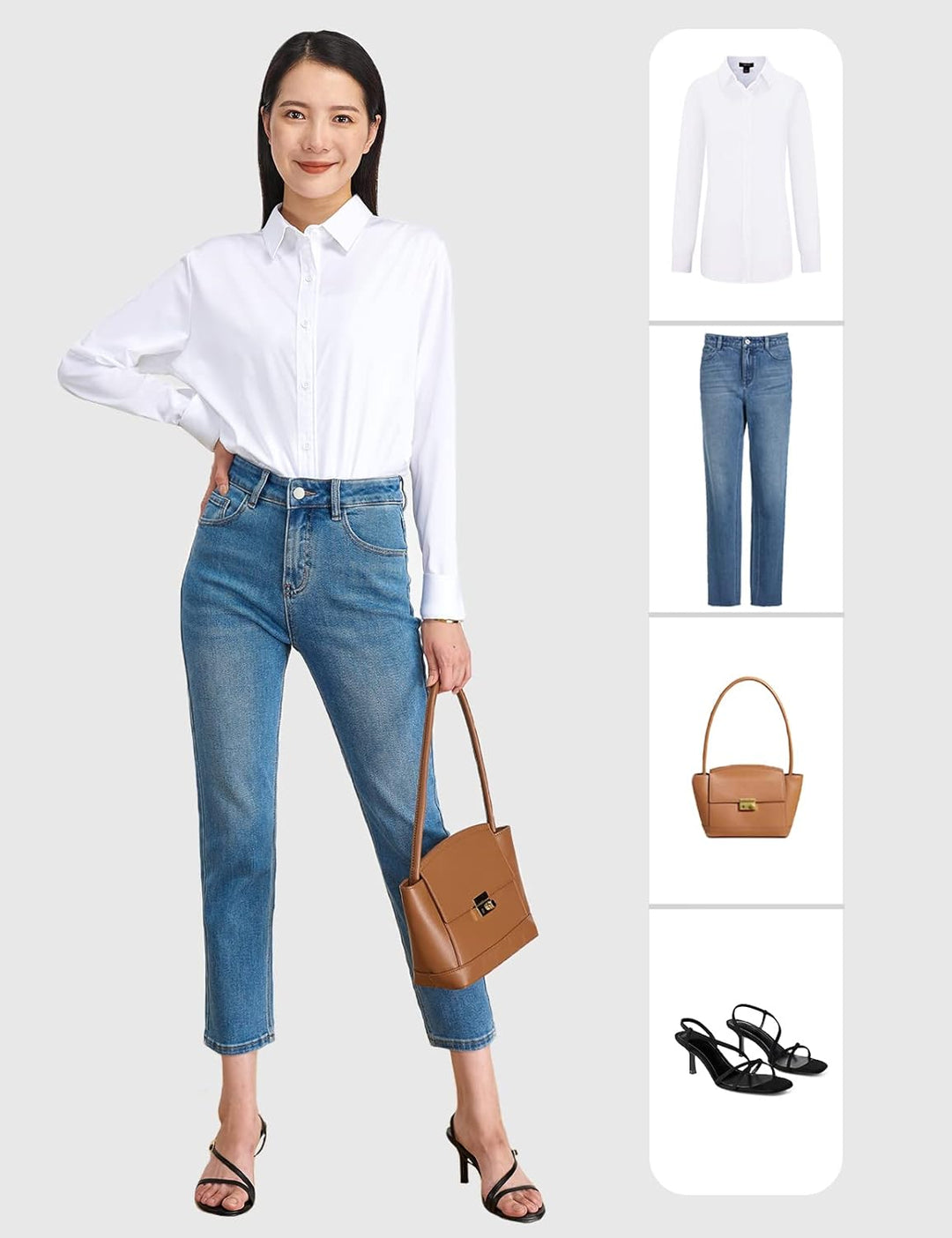 Tapata Frauen Klassische Button-Down Bluse Formelle Arbeit Kleid Fitted Shirts Kragen Langarm Busine