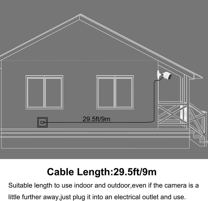 Arlo Pro-Ladekabel BECEMURU Quick Charge 3.0 & Akku-Ladeadapter mit 29.5ft/9m langem, wetterfestem K