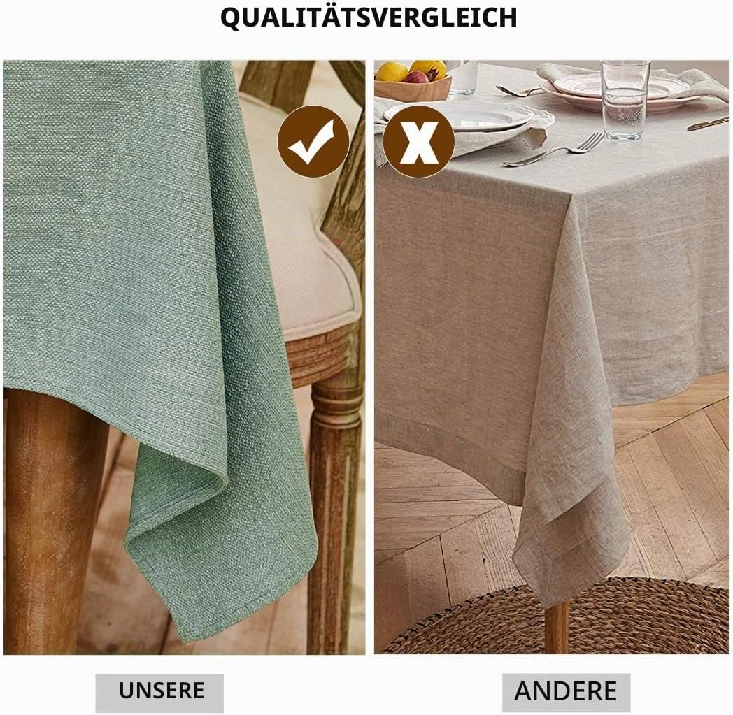 WAITER TREE Tischdecke leinen Hochwertig Tischdecke Abwaschbar Tischtuch Pflegeleichte Tischdecke Le