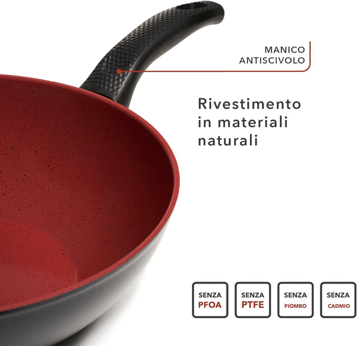 CLASSE ITALY, Linie Tuscany, Wok, 30 cm, natürliche Antihaftbeschichtung, 5 Schichten, hohe Festigke