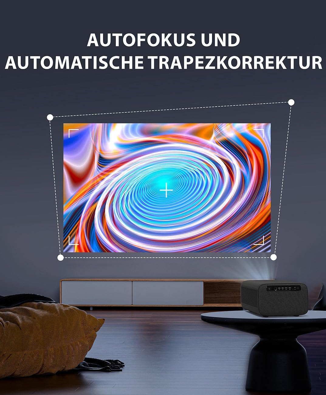 Beamer natve 4K: WLAN-LED-Beamer mit nativer 4K-UHD-Auflösung, 12.000 lm, 600 ANSI (Projektor, für S