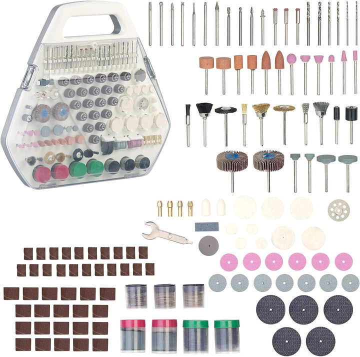 AGT Mini Bohrer: Akku-Multifunktionswerkzeug mit Sortierkoffer und 340-tlg. Zubehör-Set (Multitools,