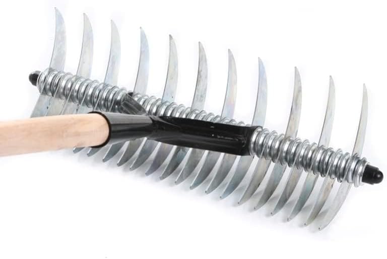 Handvertikutierer Schneidrechen 40cm Kultivator Rasenlüfter Bodenbelüfter Harke mit Stiel 145cm