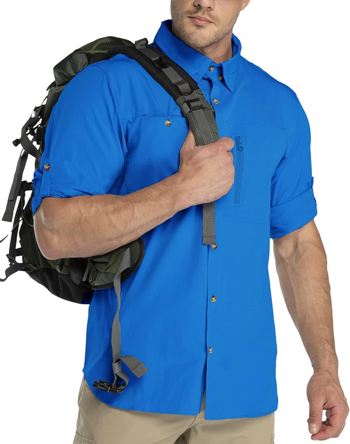 Outdoor Ventures Hemd Herren Safari UPF50+ UV Schutz Langarm Wanderhemd Outdoorhemd Funktionshemd At