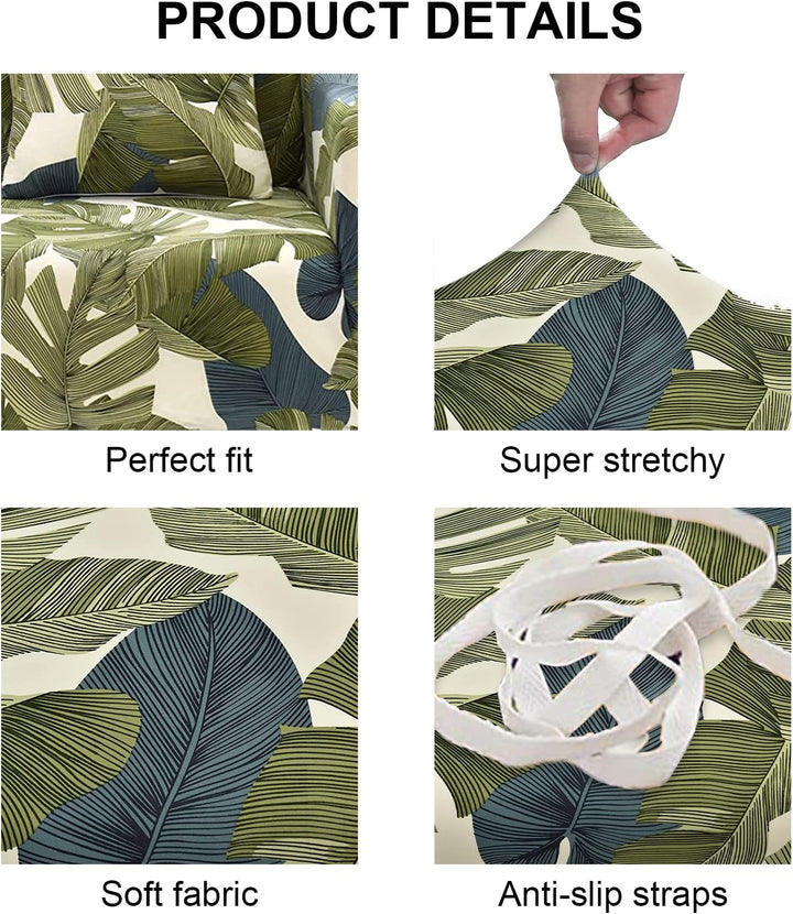 Jaotto Sofabezug 4 Sitzer Elastischer Stretch Spandex Sofa Überwürfe Sofahusse Antirutsch Waschbar S