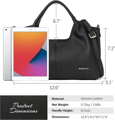 BOSTANTEN Damen Shopper Leder Handtasche Hobo taschen Top Griff Schultertasche Frauen Umhängetasche