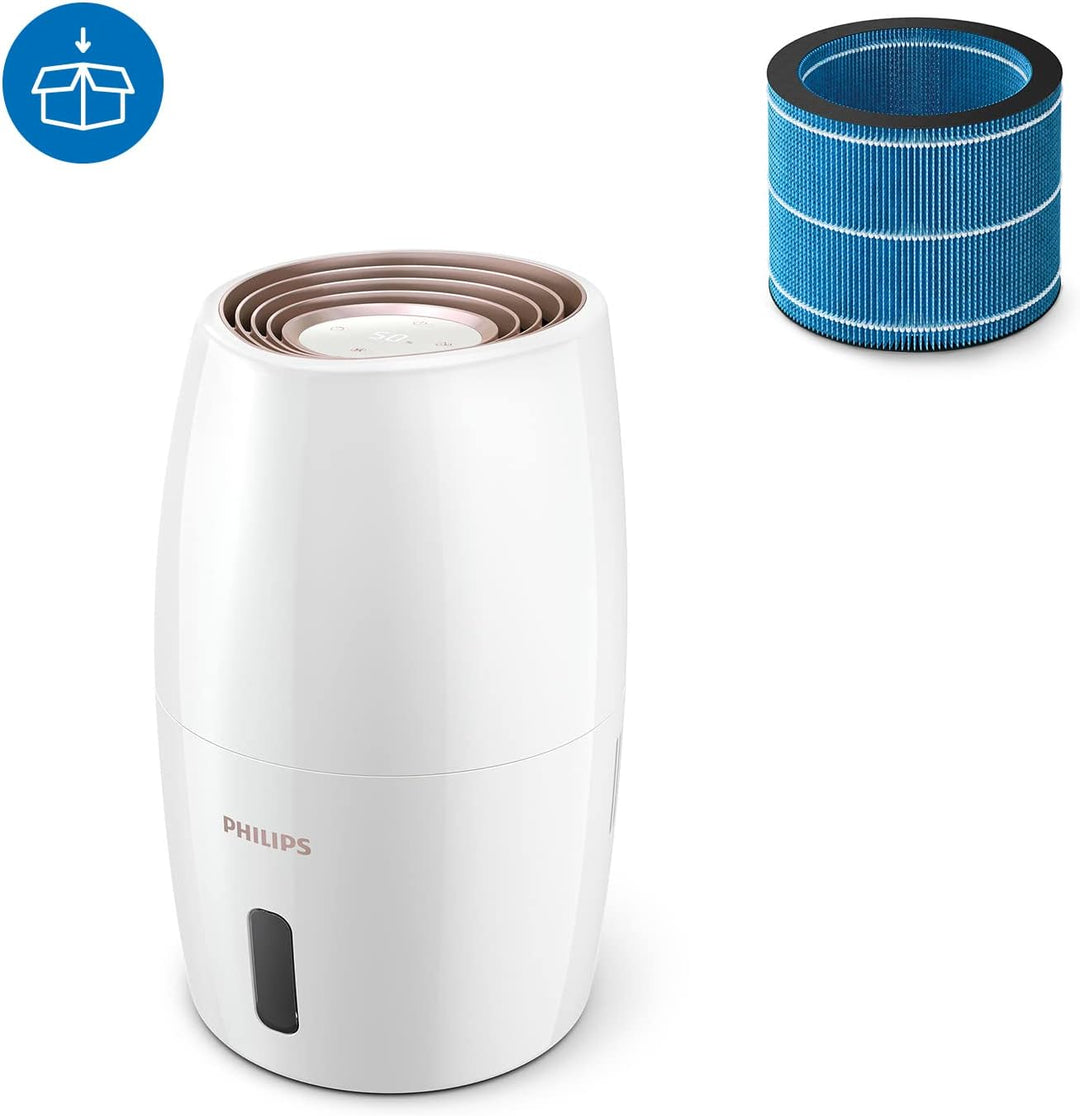 Philips Series 2000 Luftbefeuchter – für Räume bis 32 m², NanoCloud-Technologie, 3 Geschwindigkeitss