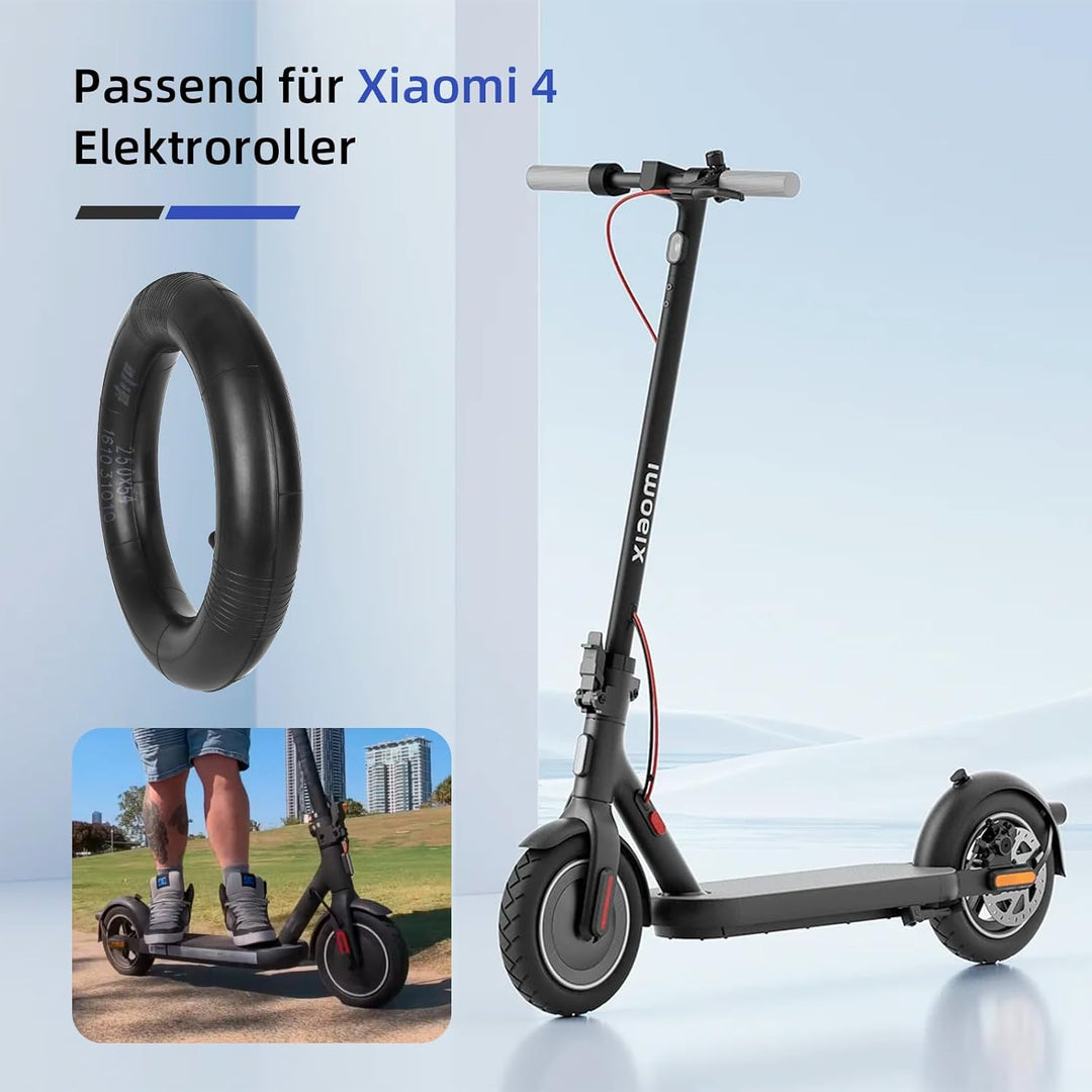 ulip 250 * 54 Schläuche mit geradem Ventil Vorderrad Hinterrad für Xiaomi Elektroroller 4 (2 Stück)