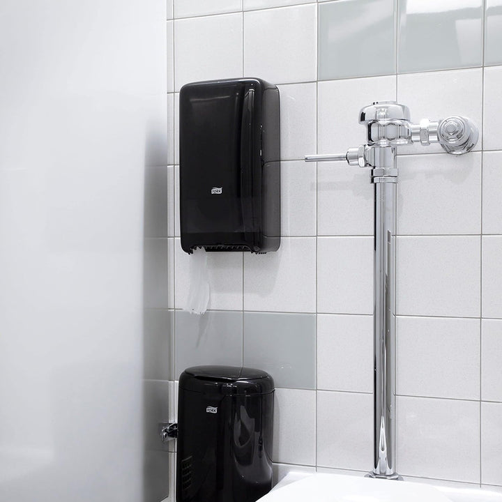 Tork 557508 Doppelrollenspender für Midi Toilettenpapier in Schwarz / Tork T6 Hygienischer Toiletten