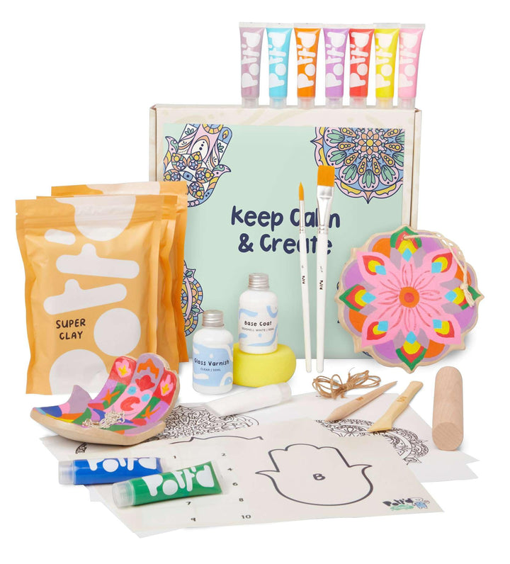 Pott'd Mini-Töpfer-Sets | Lufttrocknendes Töpferset für Erwachsene | Mit Farben, Töpferwerkzeugen un