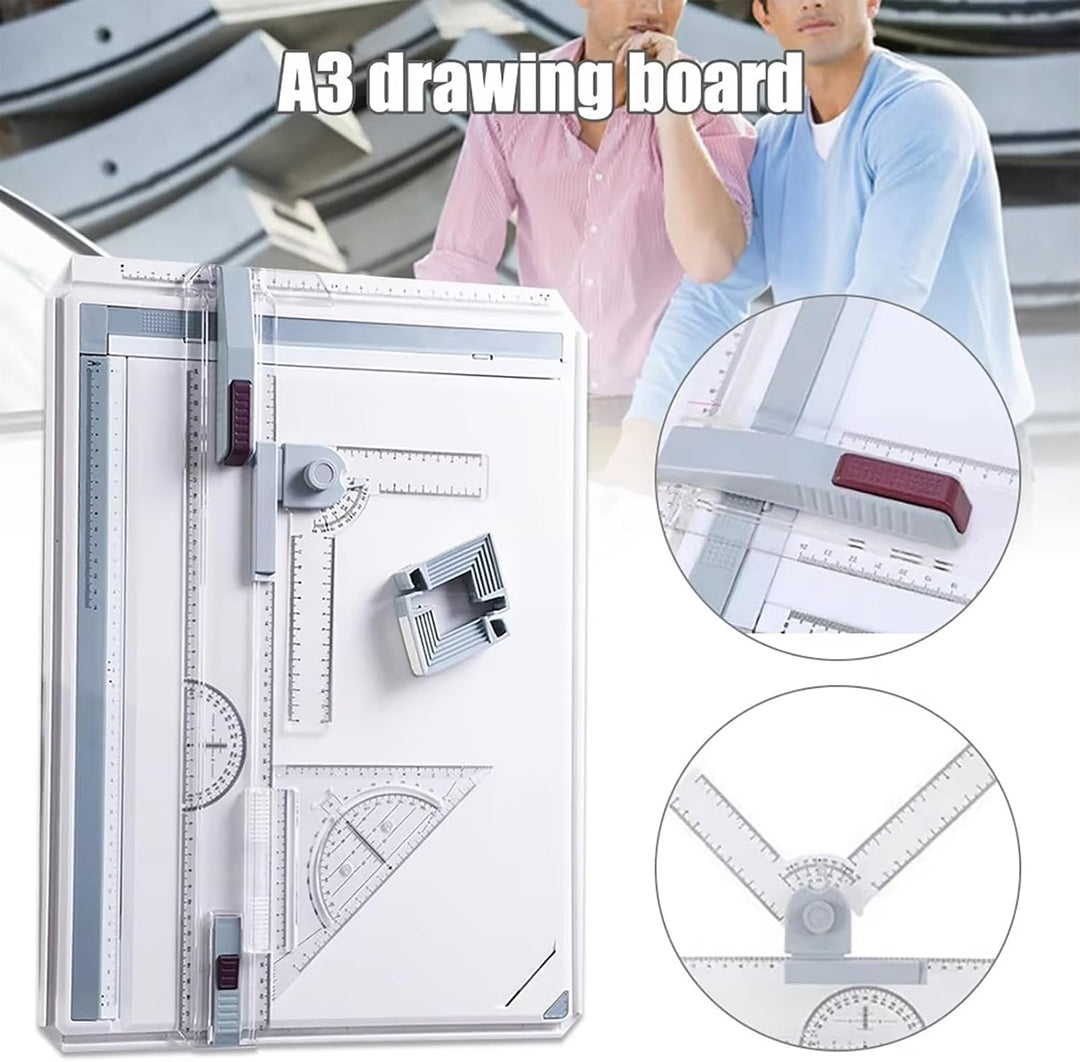 NEWFUN Zeichenplatte A3, Zeichenbrett A3, Drawing Board, Multifunktionales Zeichenbrett für das Tech