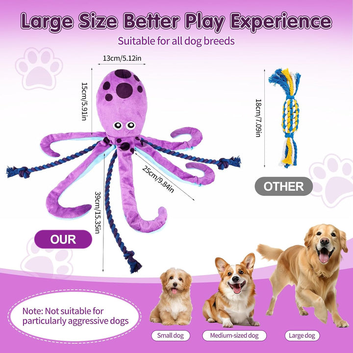 Baumwollseil interaktives Spielzeug kein stopfendes Crinkle-Plüsch-Hundespielzeug Hunde-Quietschspie