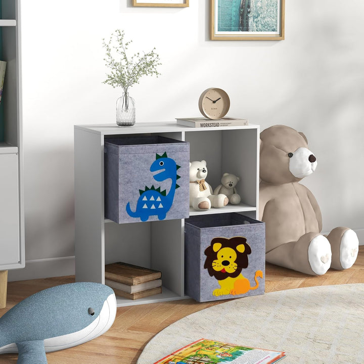 ZONEKIZ Kinderregal Bücherregal für Kinder Spielzeug-Organizer Kinderzimmerregal mit 2 Aufbewahrungs