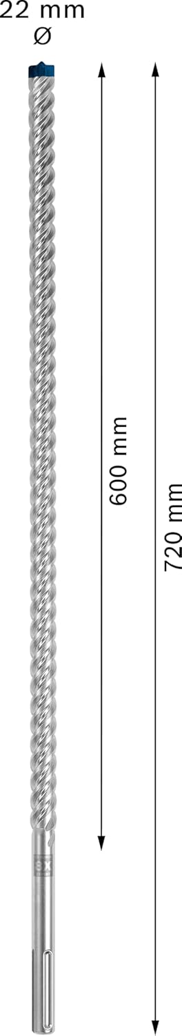 Bosch Professional 1x Expert SDS max-8X Hammerbohrer (für Stahlbeton, Ø 22,00x720 mm, Zubehör Bohrha