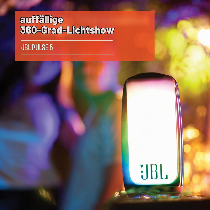 JBL Pulse 5 – Tragbarer Bluetooth-Lautsprecher in Schwarz mit Lichtshow und bis zu 12 Stunden Spielz