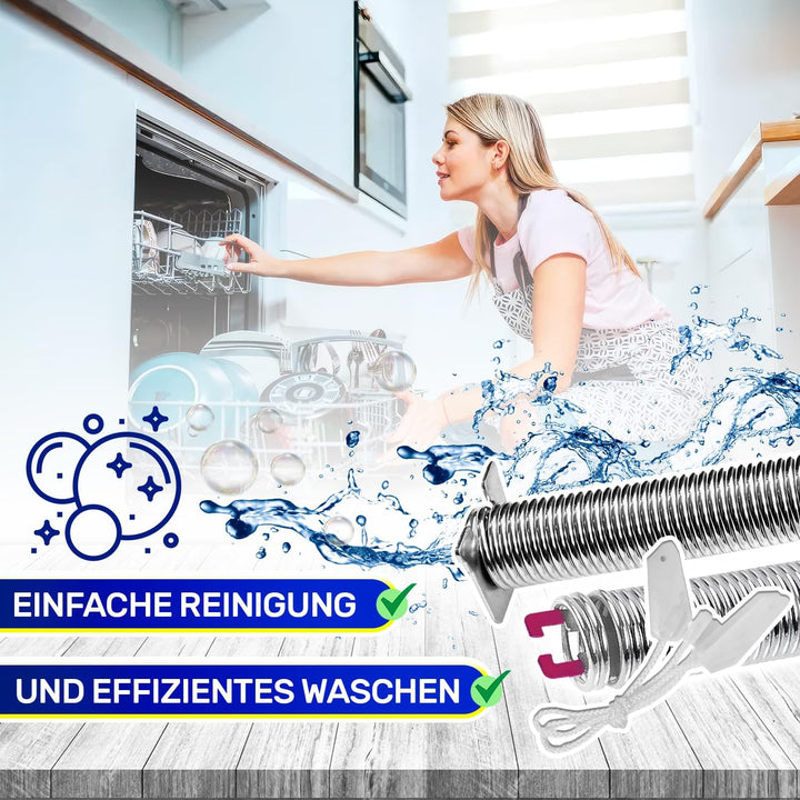 Reparaturset Feder in Rosa und Seilzug für Tür Geschirrspüler mit dem Originalcode 00754873 754873 f