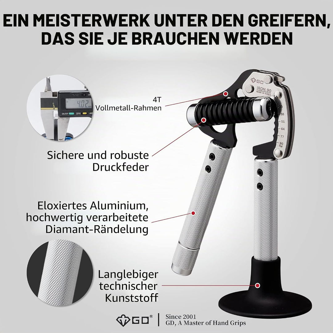 GD GRIP Einstellbare Fingerhantel Iron Ext. 90 : 55 to 198 lb