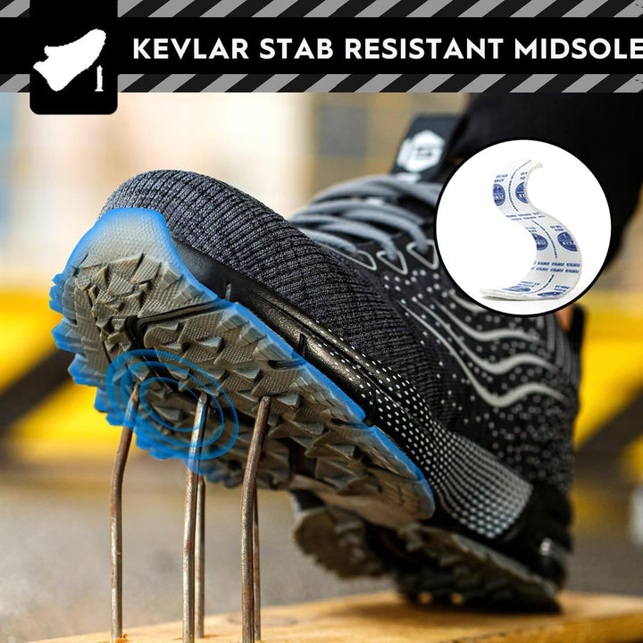 ISOOUS Sicherheitsschuhe Herren Damen Arbeitsschuhe Leicht Atmungsaktiv rutschfest Stahlkappe Schutz