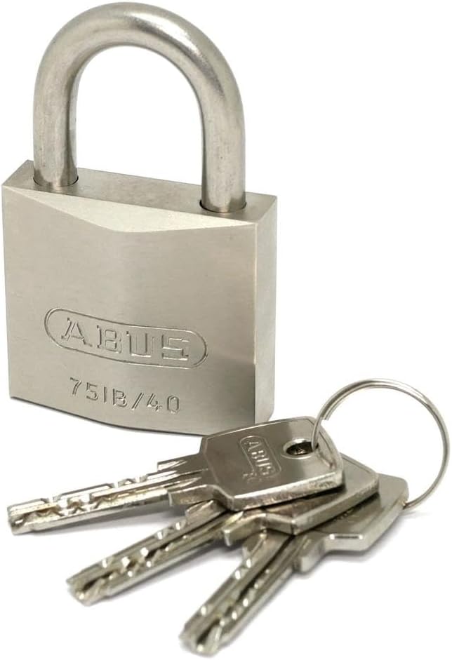 ABUS Marine Vorhängeschloss 75IB/40 - wetterfest - Messing-Schlosskörper mit Nickel Pearl Beschichtu