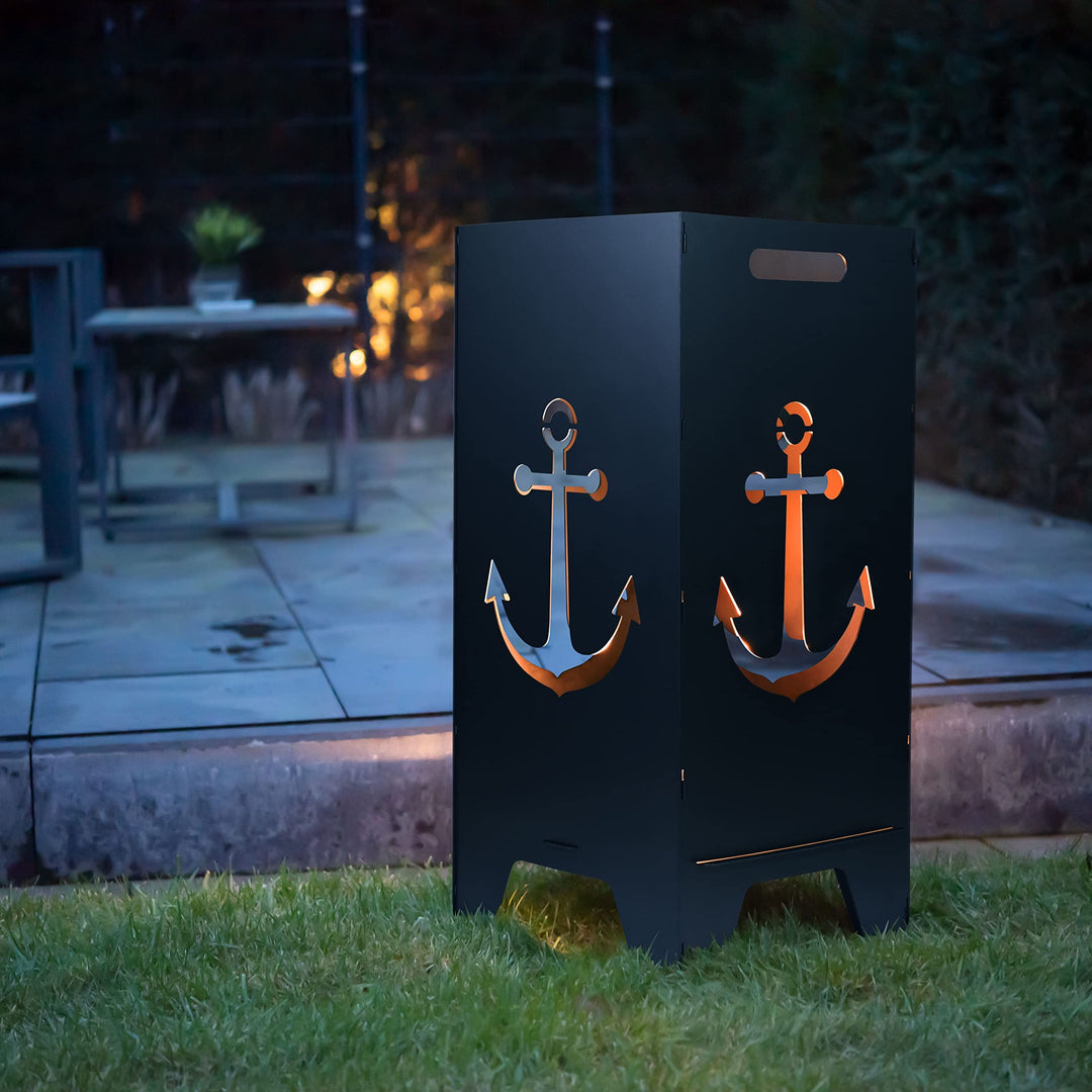 Feuertonne Mit Maritim Motiv | Stabiles Stecksystem Mit Tragegriffen | Besonders Robust & Aus Hochwe