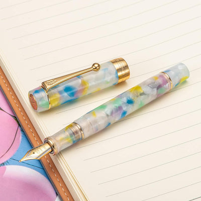 Jinhao 100 Classic Füllfederhalter Rainbow Celluloid, extra feine Feder mit Konverter und Stifteetui