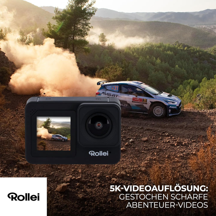 Rollei Actioncam D6Pro - 5K-Video, 2,2" IPS-Touchscreen, Wasserdichtes Gehäuse bis zu 30 m, 6-Achsen