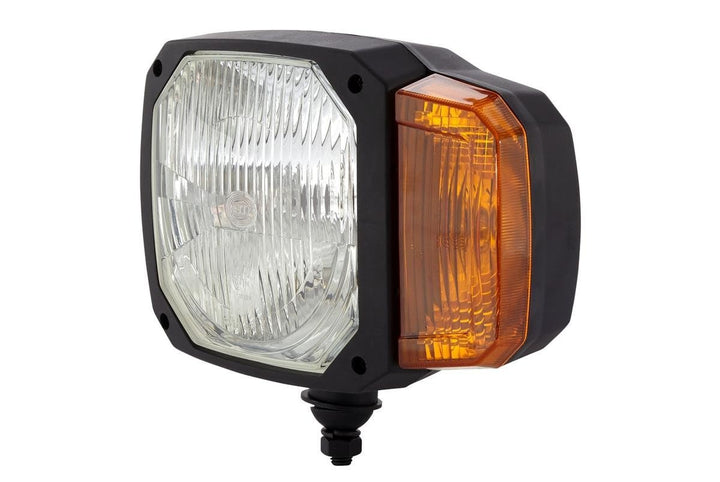 HELLA - Halogen-Hauptscheinwerfer - 12V - Einbau - Lichtscheibenfarbe: gelb - Stecker: DEUTSCH Steck