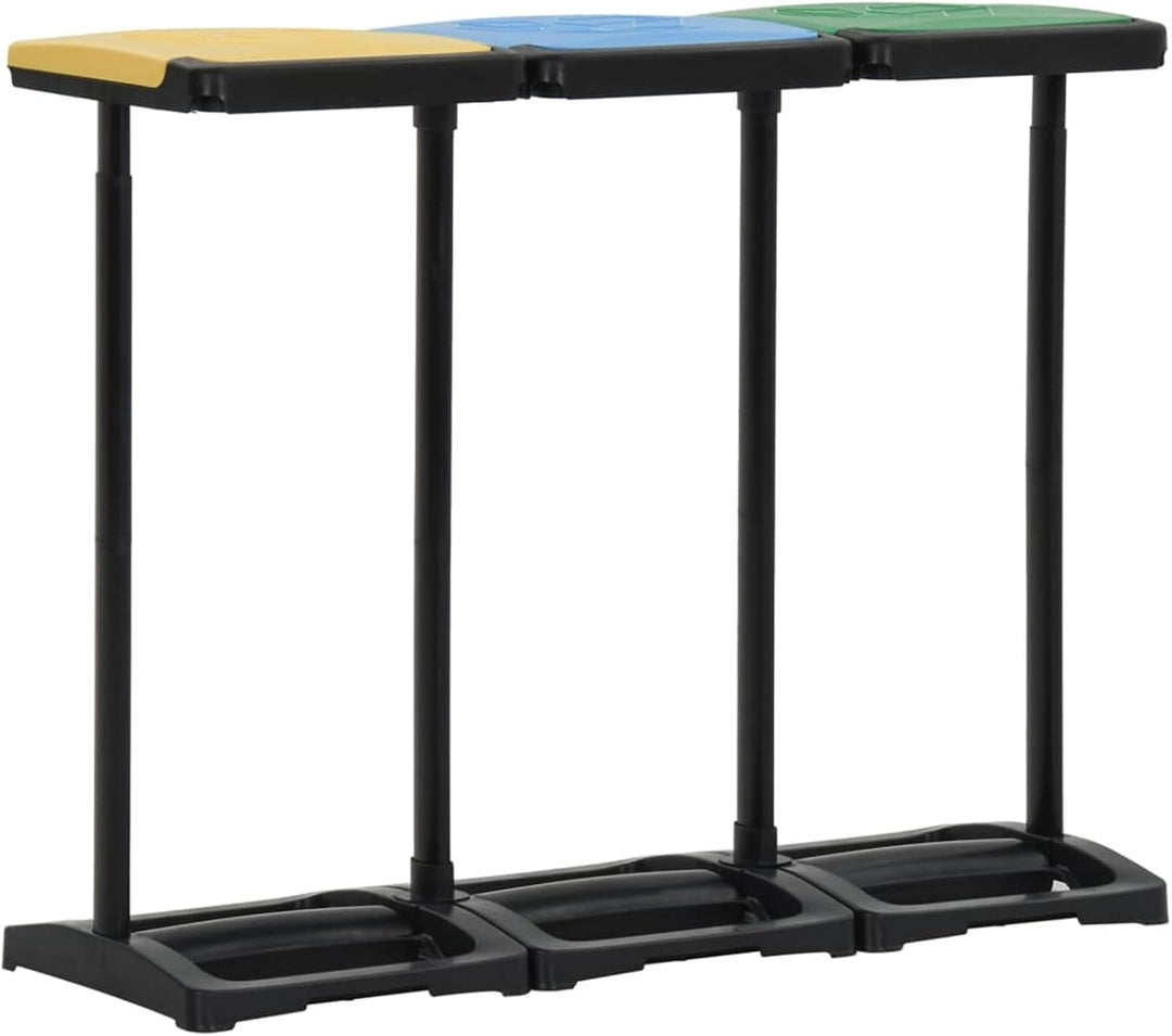 Homgoday Müllsackständer mit Deckel 240-330 L Mehrfarbig PP Abfallsammler für Mülltrennung 98x36x82