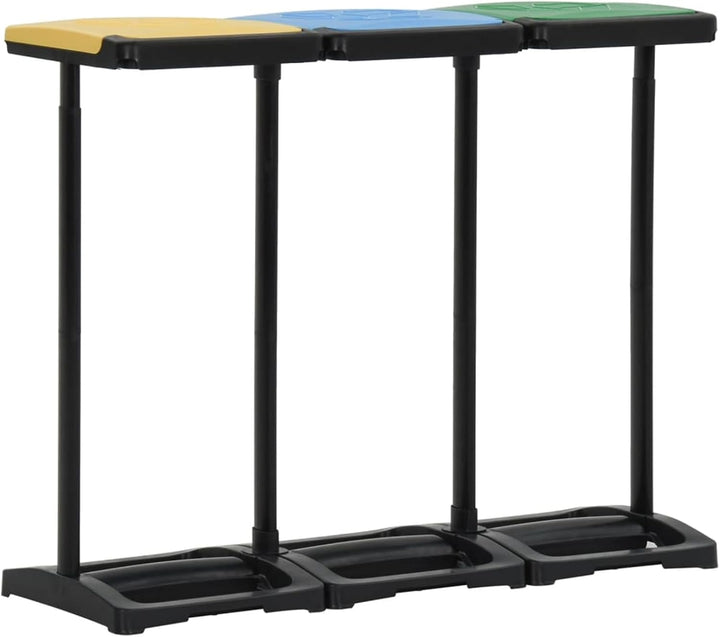 Homgoday Müllsackständer mit Deckel 240-330 L Mehrfarbig PP Abfallsammler für Mülltrennung 98x36x82