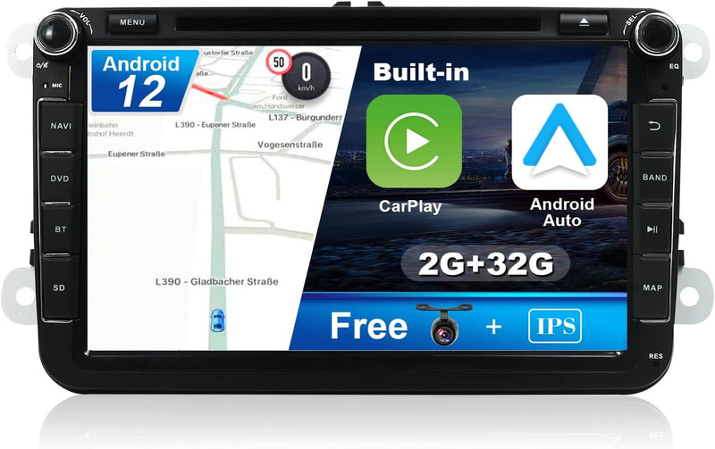 JOYX Android 10 Autoradio Passt für VW Passat/Golf/Skoda/Seat - GPS 2 Din - Rückfahrkamera Canbus KO