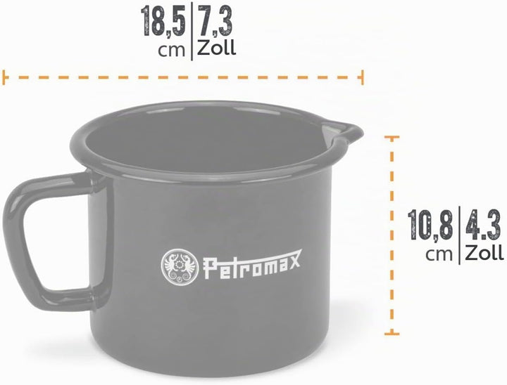 Petromax Emaille Milchtopf (1 Liter, schwarz) Schwarz 1 Liter, Schwarz 1 Liter