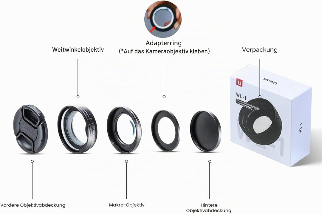 Weitwinkelobjektiv für Sony ZV1, ULANZI WL-1 18mm Weitwinkel mit 10X Makro, 2-in-1 Zusatzobjektiv fü