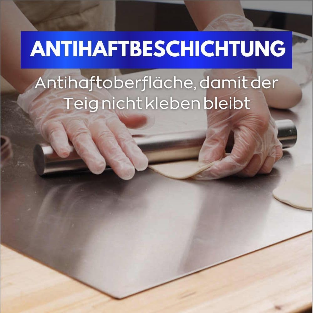 INOXLM Schneidebrett Edelstahl zum Kneten, Edelstahl Arbeitsplatte verschiedene Grössen für Küche, B