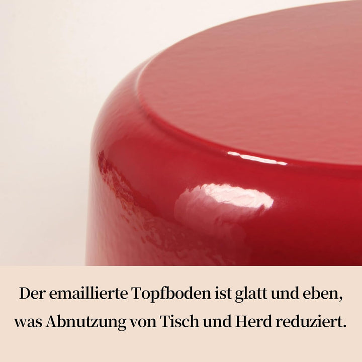 Nilpferd Gusseisen Topf 26cm Schmortopf Emaille Bräter mit Deckel Bratentopf brot backen Backofengee