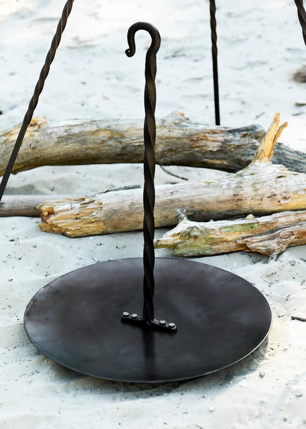 Battle-Merchant Hänge-Pfanne für Dreibein aus Stahl - Bratpfanne - Grill - Schwenkgrill