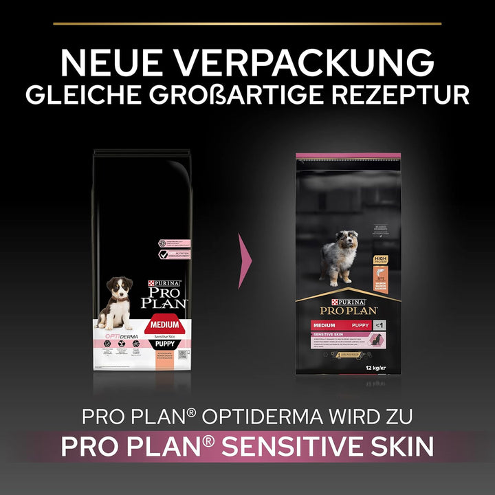 Pro Plan PURINA PRO PLAN Medium Puppy Sensitive Skin, Welpenfutter trocken, reich an Lachs, 1er Pack
