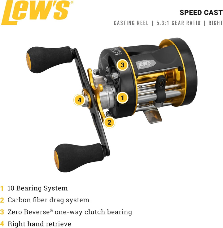 Lew's Speed Cast Baitcast-Rolle 160/20 - 27", 160/20 - 27"