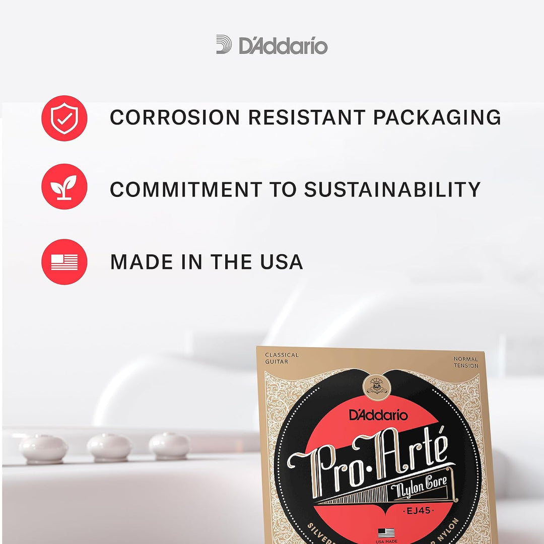 D'Addario Gitarrensaiten Konzertgitarre | Gitarrensaiten Akustikgitarre | Gitarrensaiten Nylon | Git