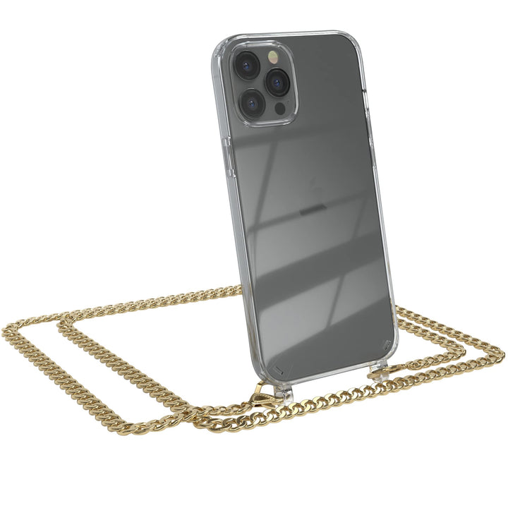 EAZY CASE Handykette kompatibel mit iPhone 12 Pro Max Handyhülle mit Metall Umhängeband und Ersatz K