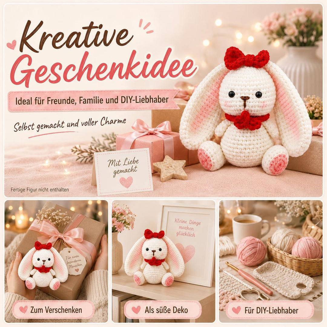 Boriad Häckel Kit für Anfänger,Häkelset mit Schritt-für-Schritt-Videoanleitungen in deutscher Sprach