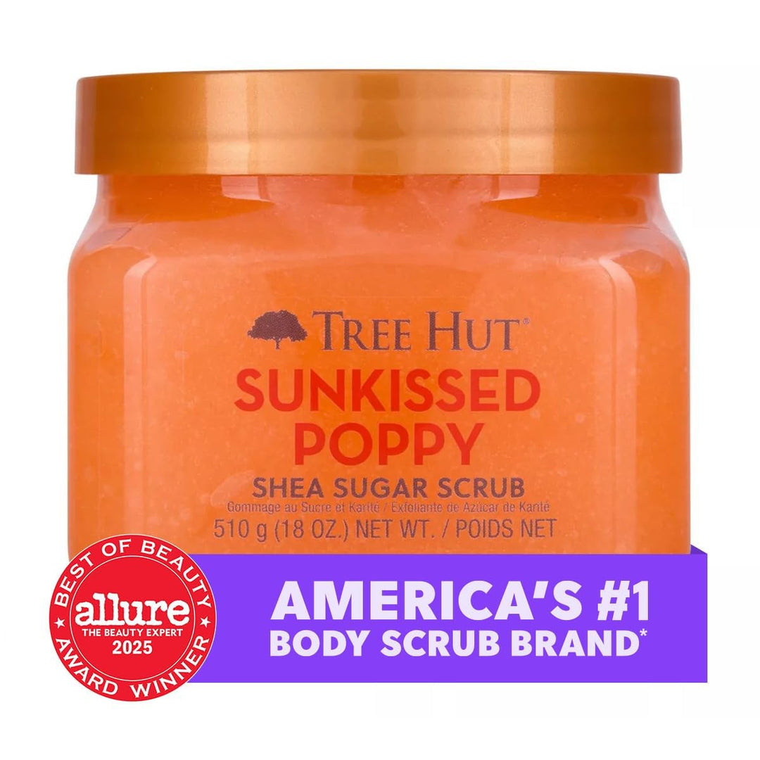 Tree Hut Sunkissed Poppy Shea Sugar Scrub 510.3 g Ultra Hydrating and Peeling Scrub for Nourishing E