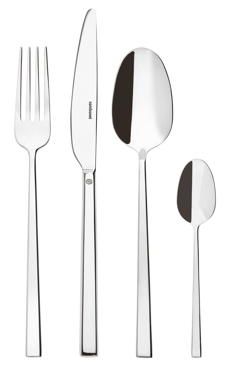 Sambonet Rock 52562-81 - Edelstahlgeschirrset, für 6 Personen, 24-teilig: 6 Gabeln, 6 Löffel, 6 Mess