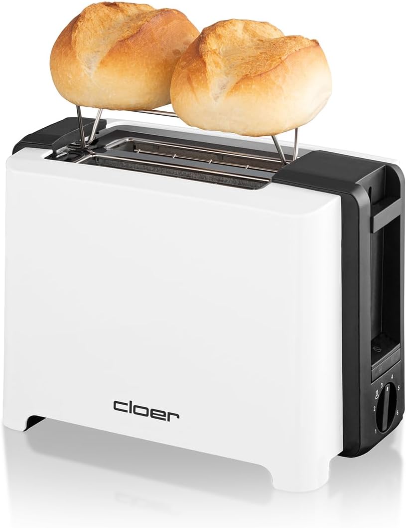 Cloer 3531 Full-Size Toaster für 2 XXL Toastscheiben, 750-900 Watt, Toast-Check-Funktion, Brötchenau