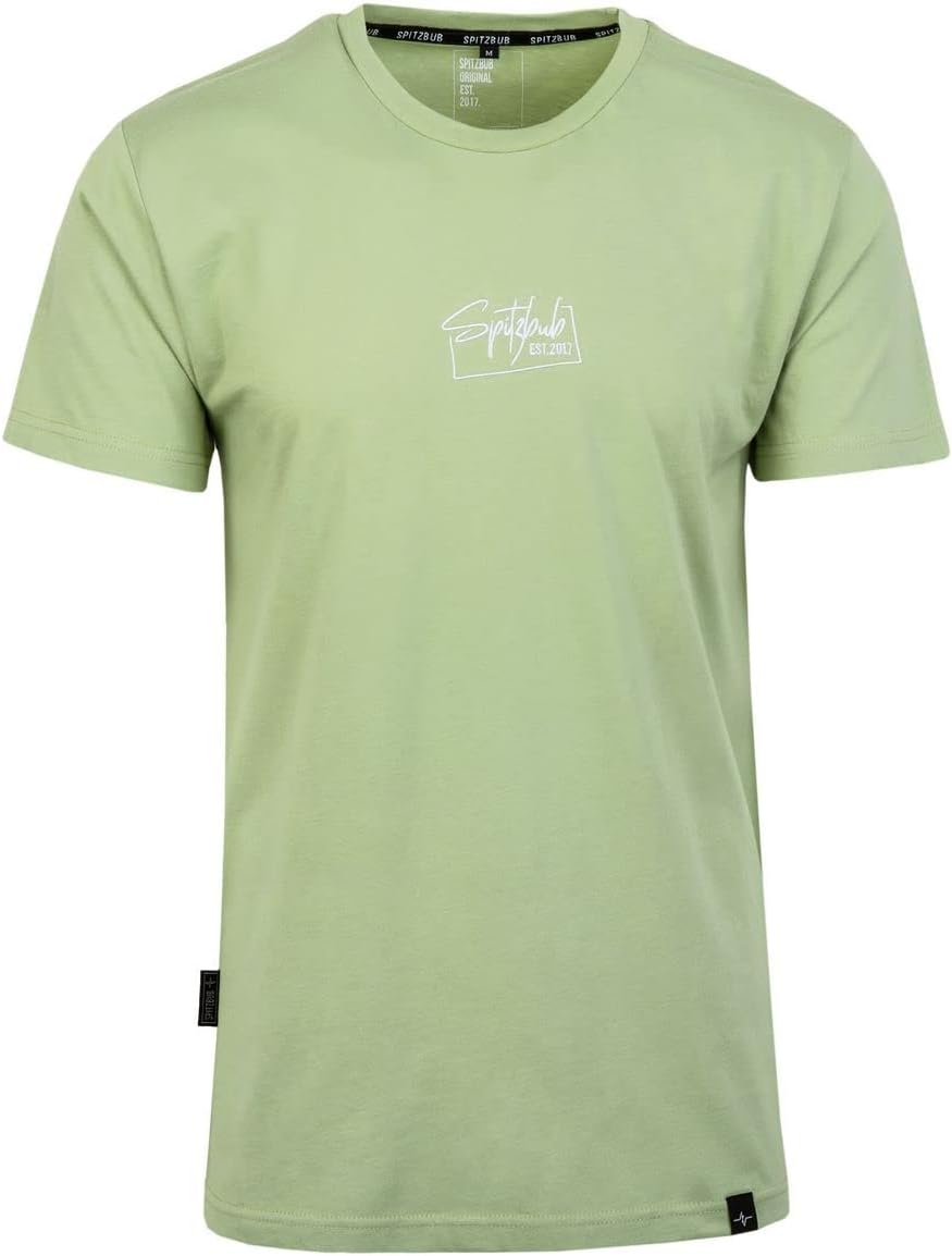 Spitzbub Herren T-Shirt Shirt mit Print oder Stick Street-Design M Grün, M Grün